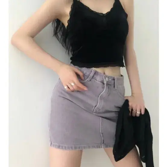 애즈온 choice skirt 퍼플 S