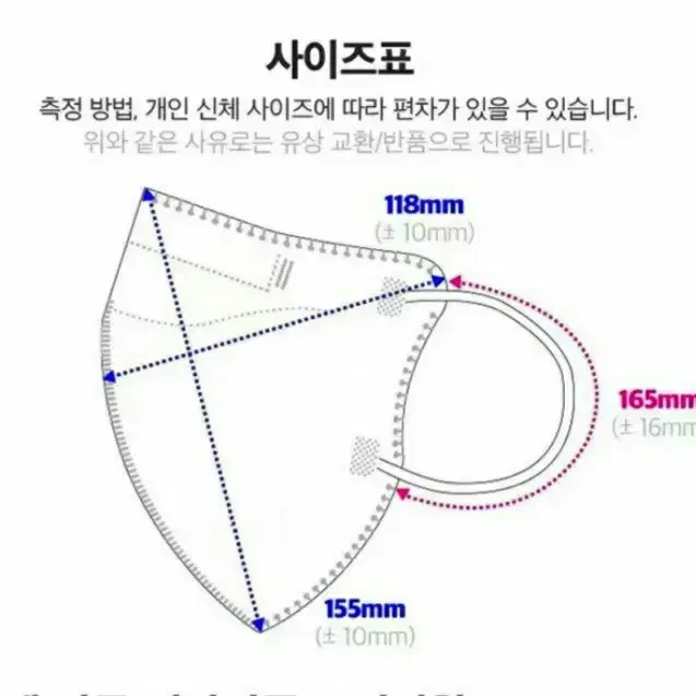 kf94 새부리형 컬러마스크(50매)