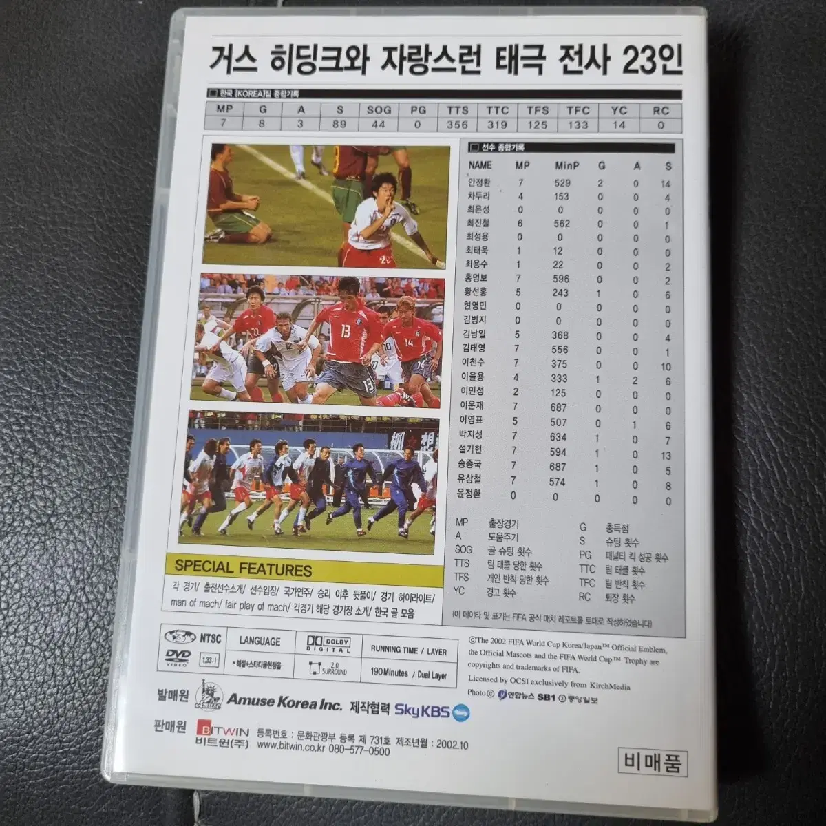 2002  한일월드컵 한국팀 출전경기 하이라이트 DVD