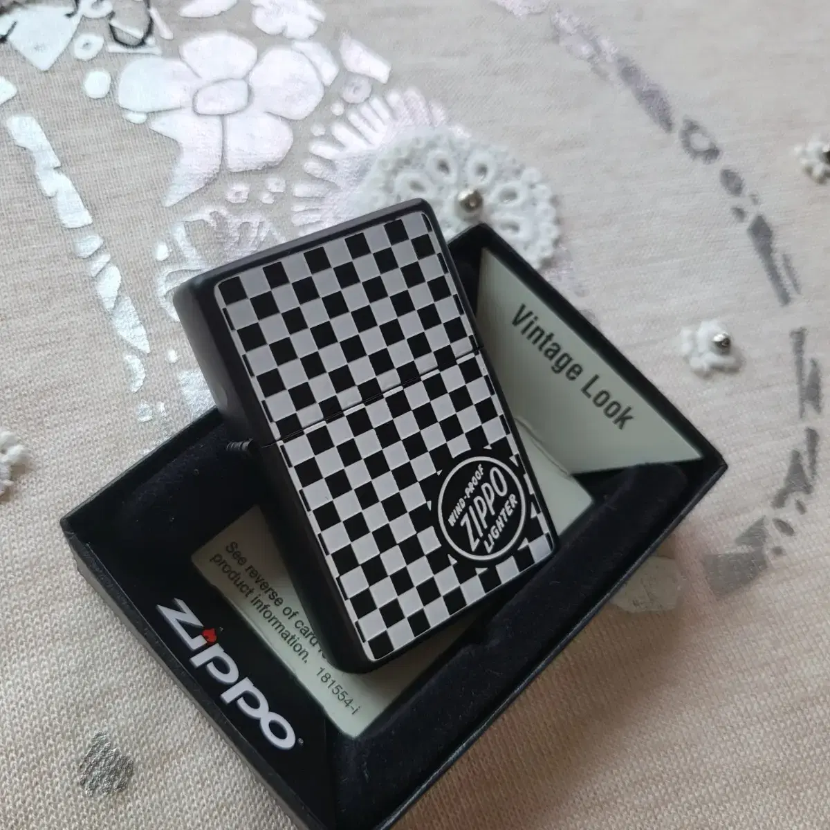 재가공 정품 CHECKERBOARD ZIPPO_BK