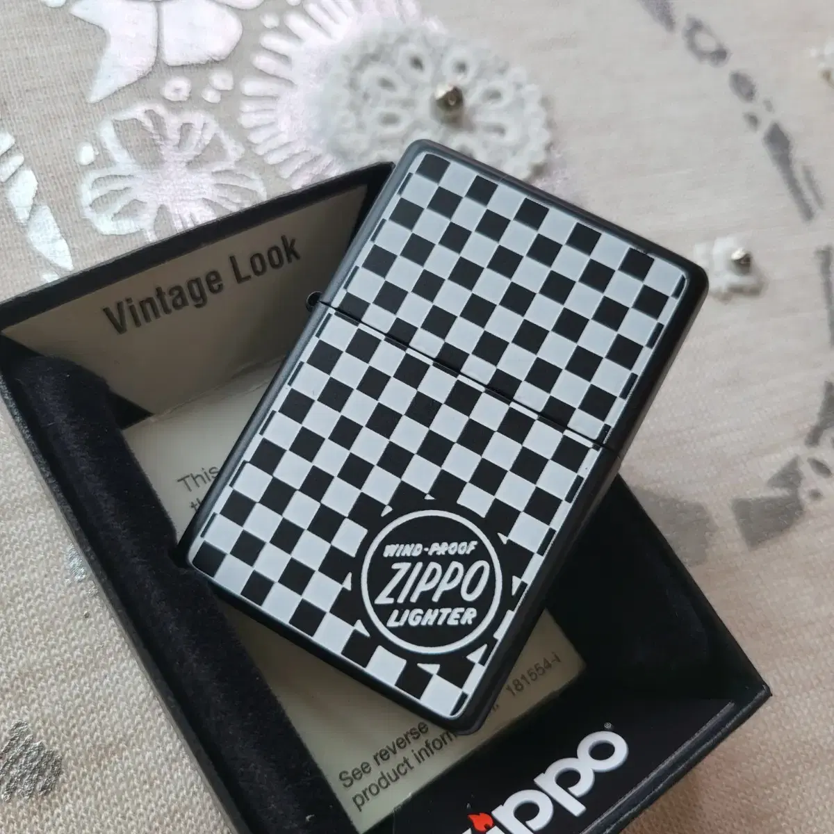 재가공 정품 CHECKERBOARD ZIPPO_BK