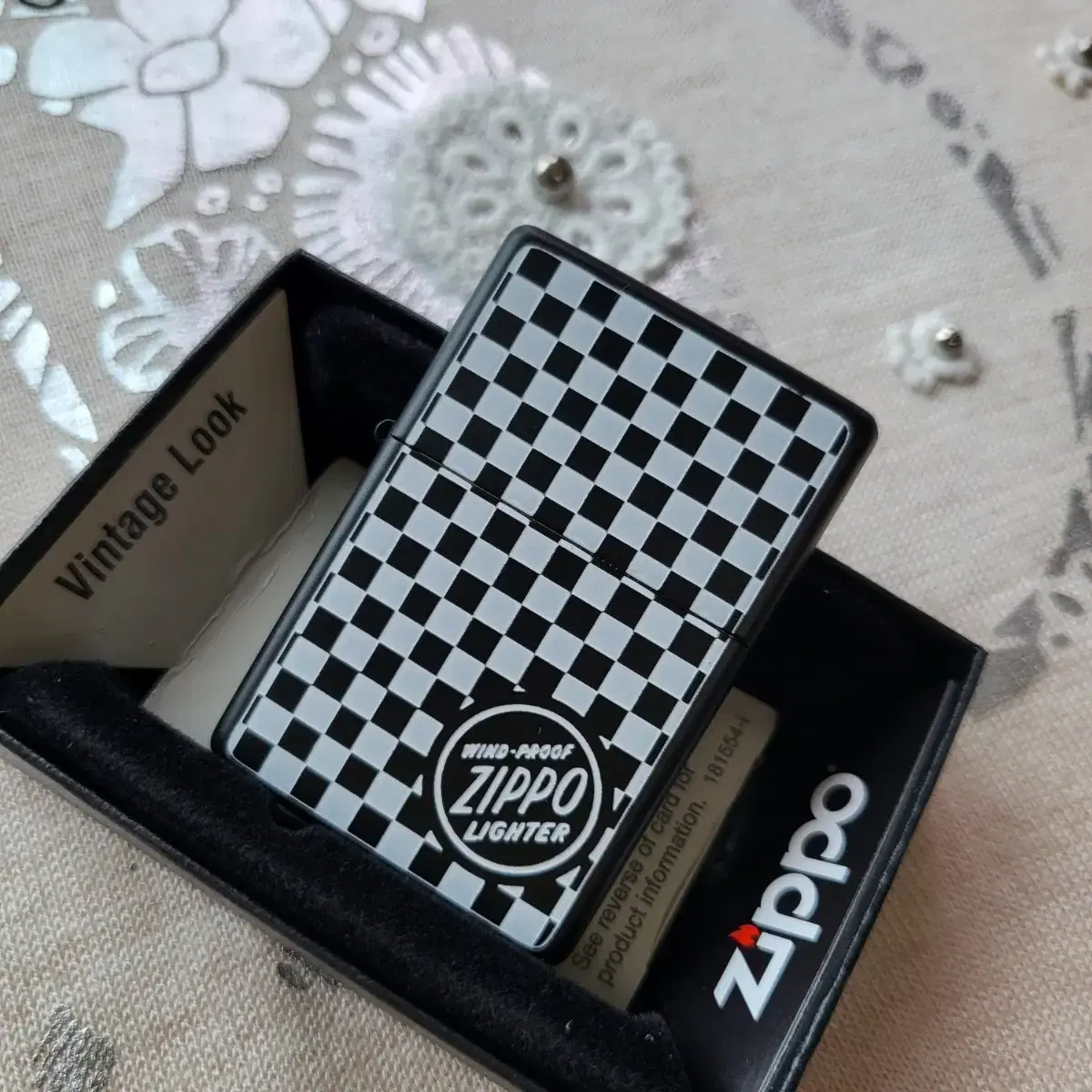 재가공 정품 CHECKERBOARD ZIPPO_BK