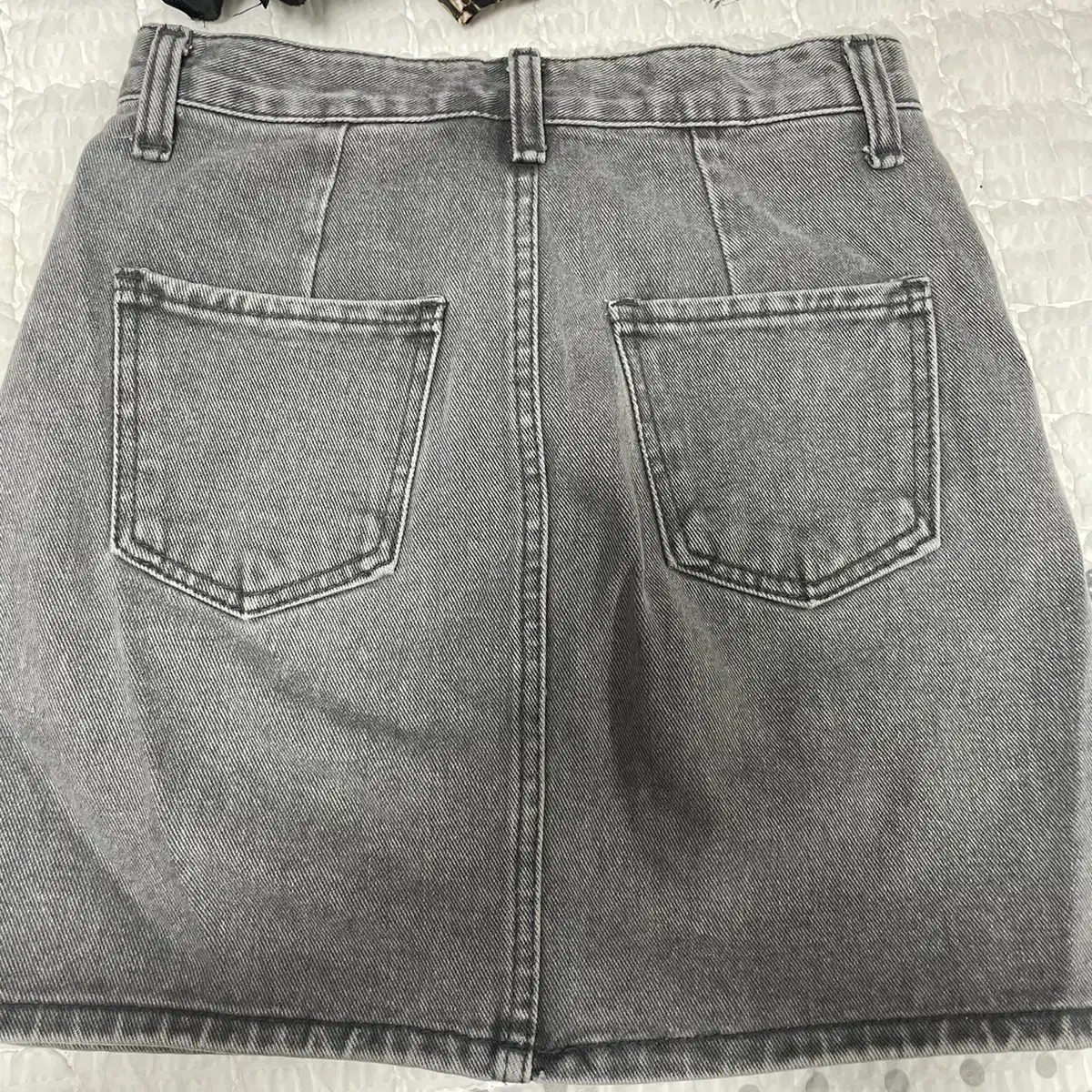 쓰리타임즈 washed grey denim skirt S