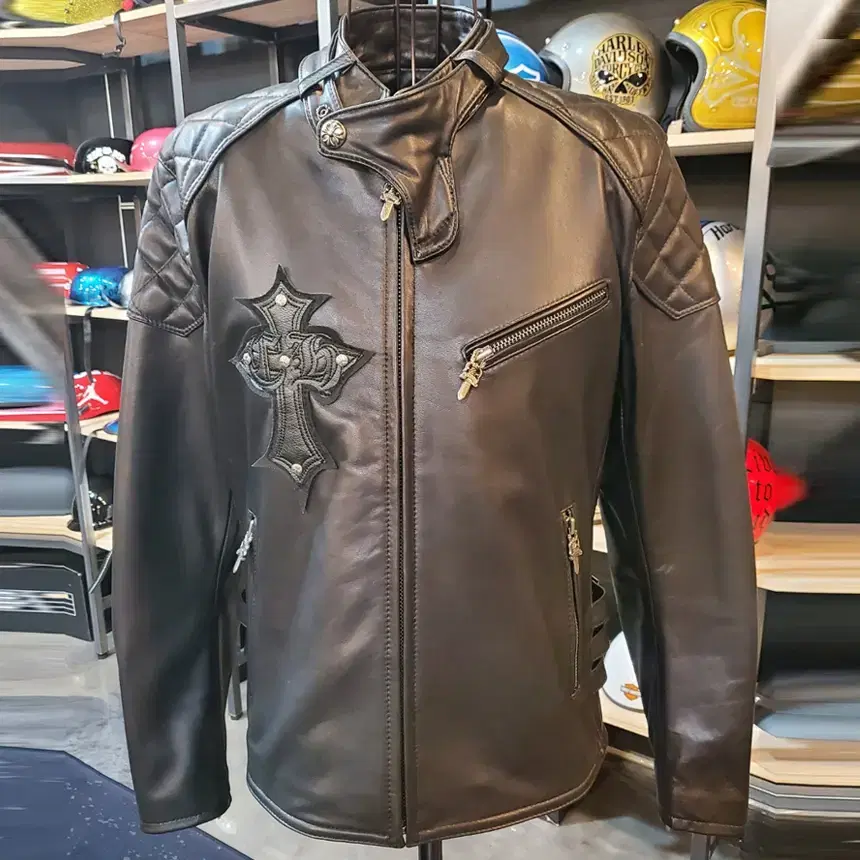 Crossed Sheepskin Leather Jacket