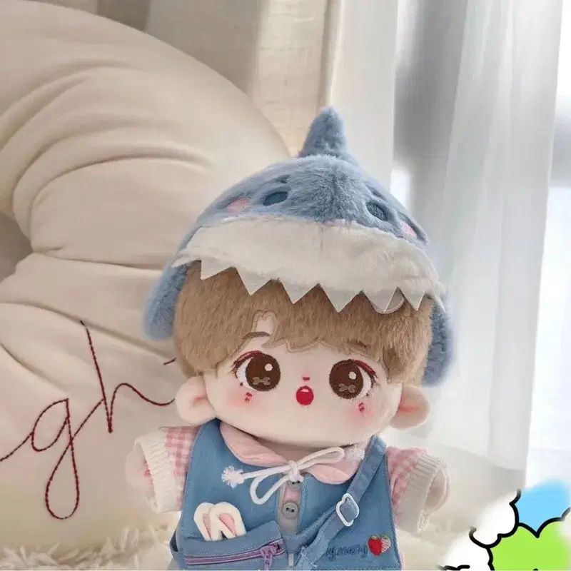 15cm 20cm 무속성 솜인형 상어 모자 2color