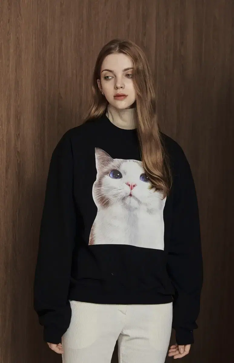 Etosom Cat Printing Sweatshirt (Unisex) Loose Fit
