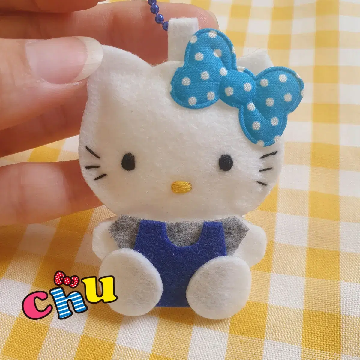 Handmade felt kitty doll keyring, diary keyring.