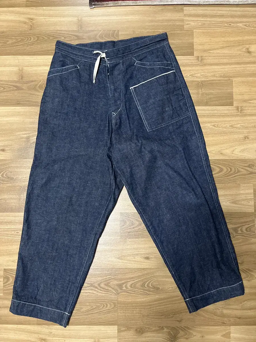 [M] Harbor Blue Button Fly Raw Denim