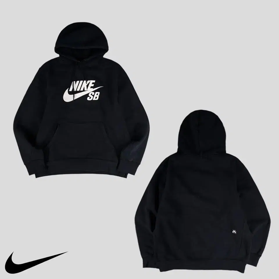 Nike SB Pigment Black Big Logo Printed Brushed Hoodie SIZE XL