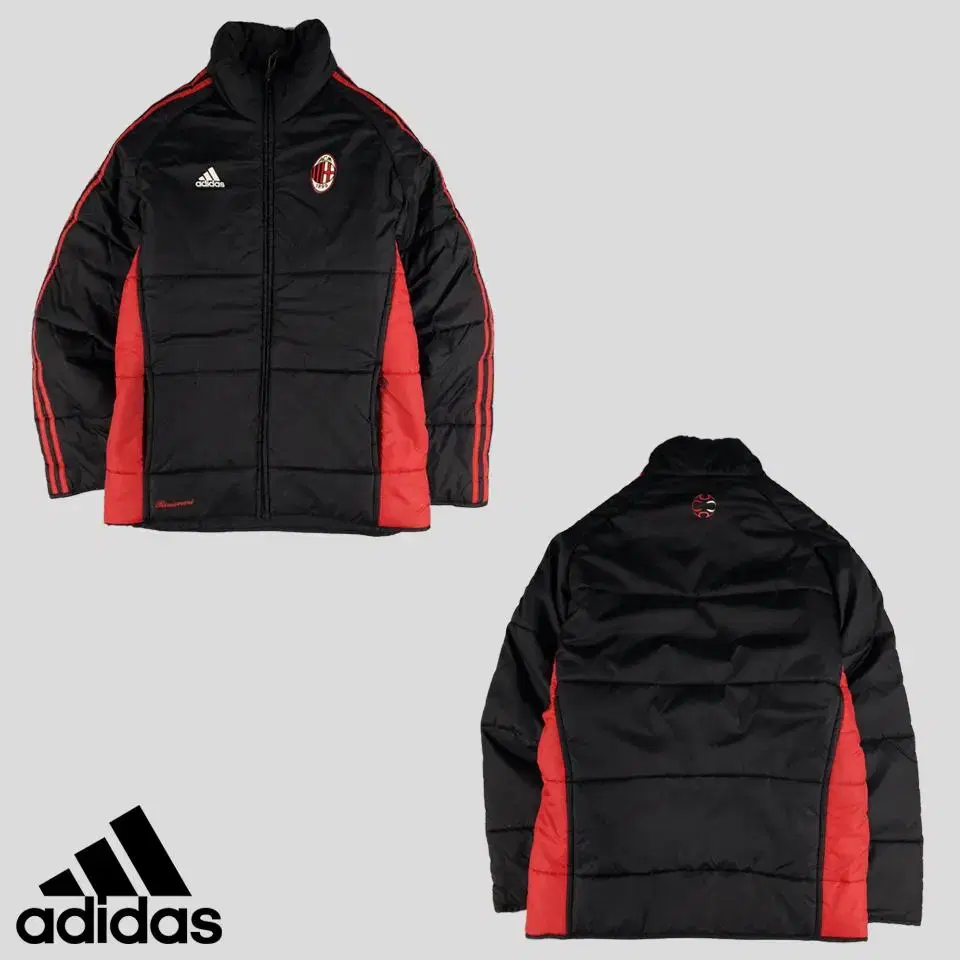 Adidas Black Red Samsun AC Milan Printed Padded Windbreaker Jumper SIZE