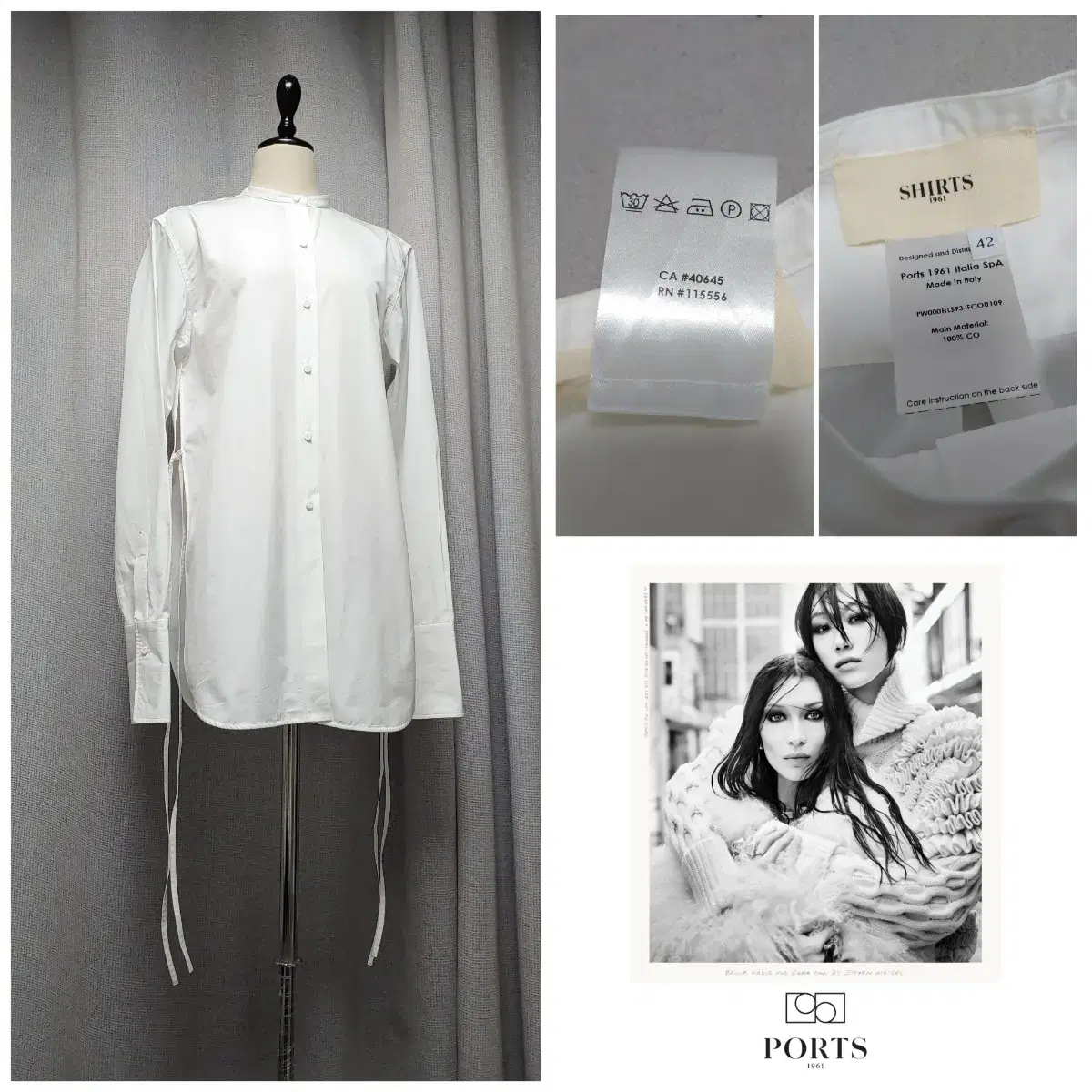 (정품) 포츠 1961 화이트 셔츠 / PORTS 1961 / 42