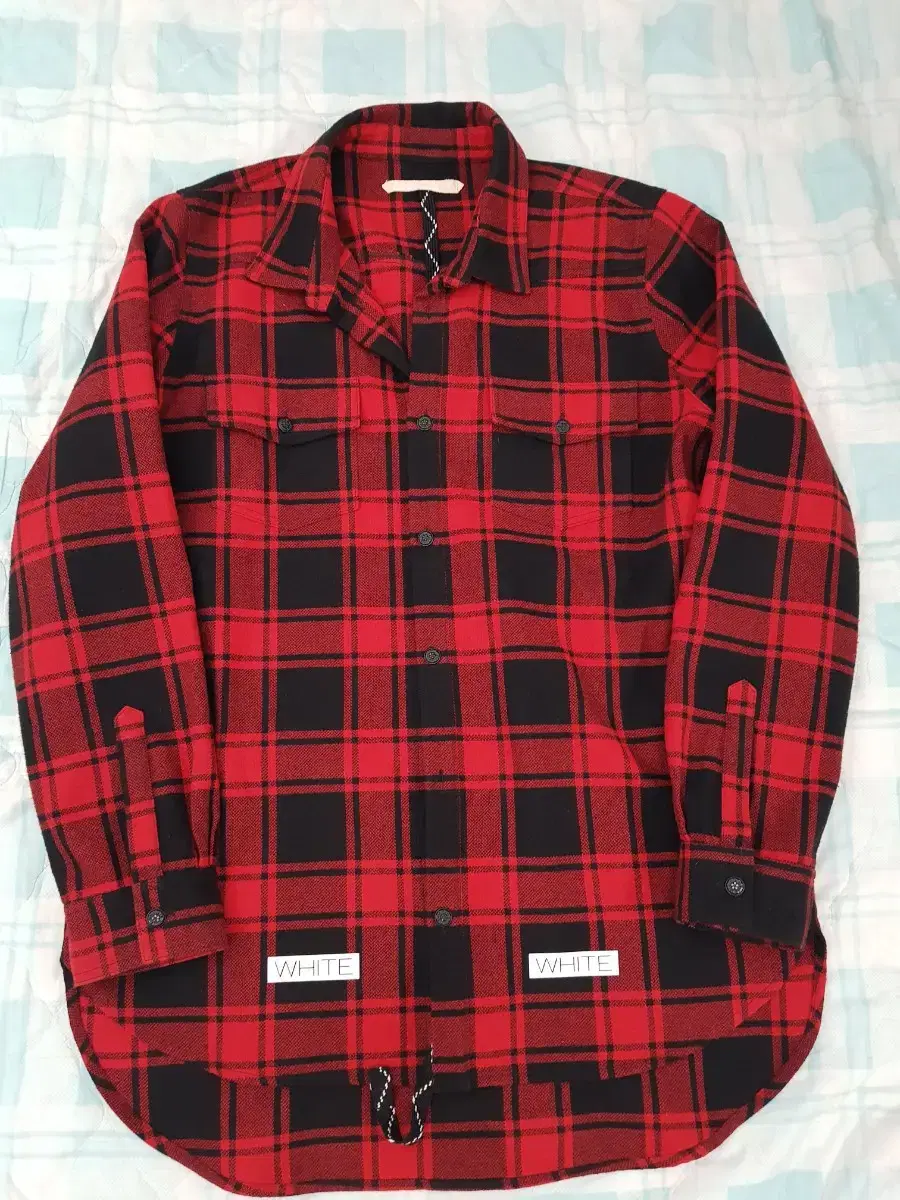 [L]Off-White 18Fw Rio Leather Flannel Shirt