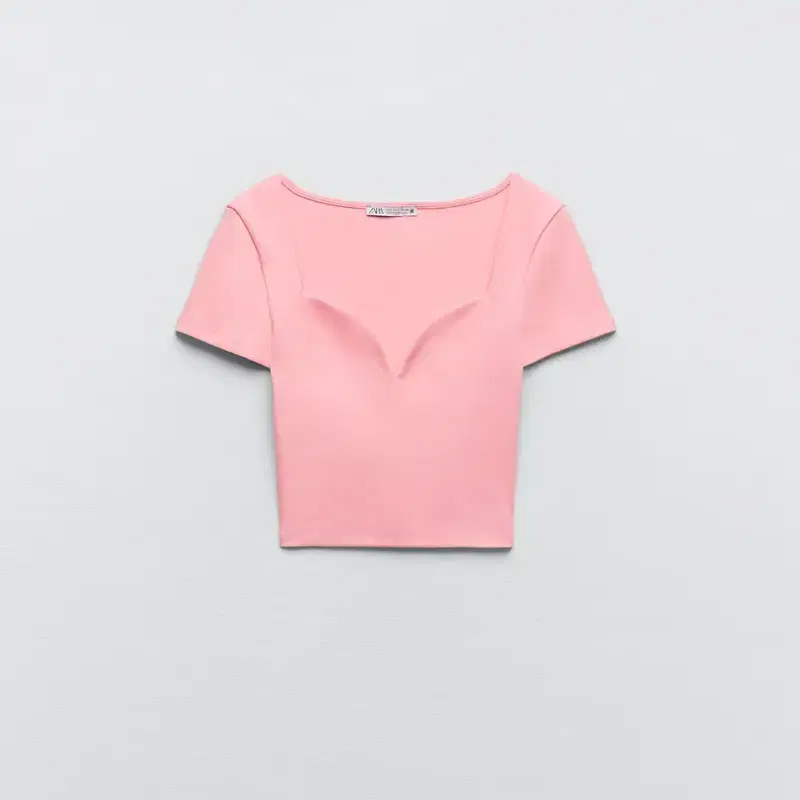 Zara 하트 네크라인 티셔츠 S,M(KR 55,66) 택 있는 새상품