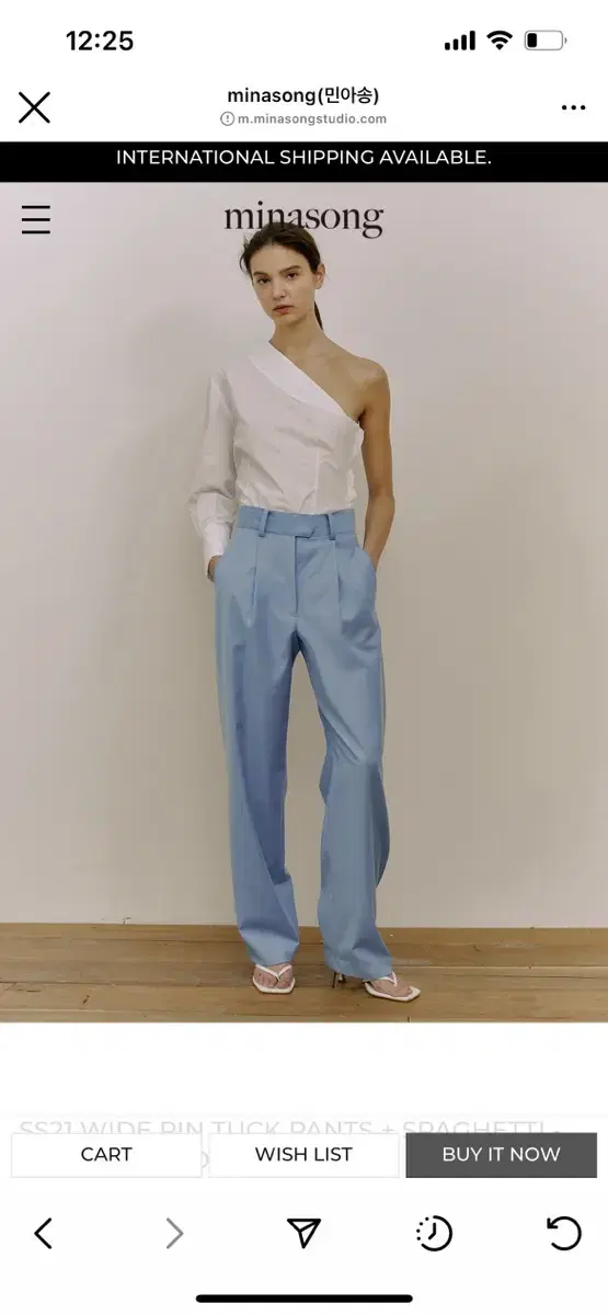 minasong 민아송 wide pin tuck pants