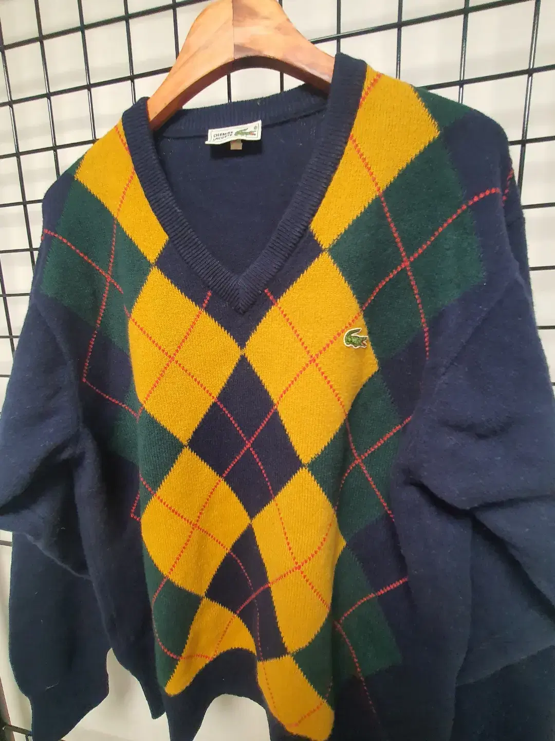 Lacoste Argyle V-neck knit