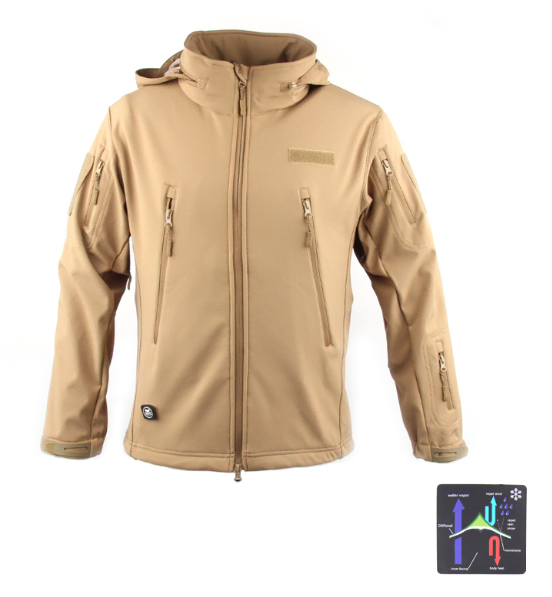 Tactical Sharkskin Softshell Coyote Jacket