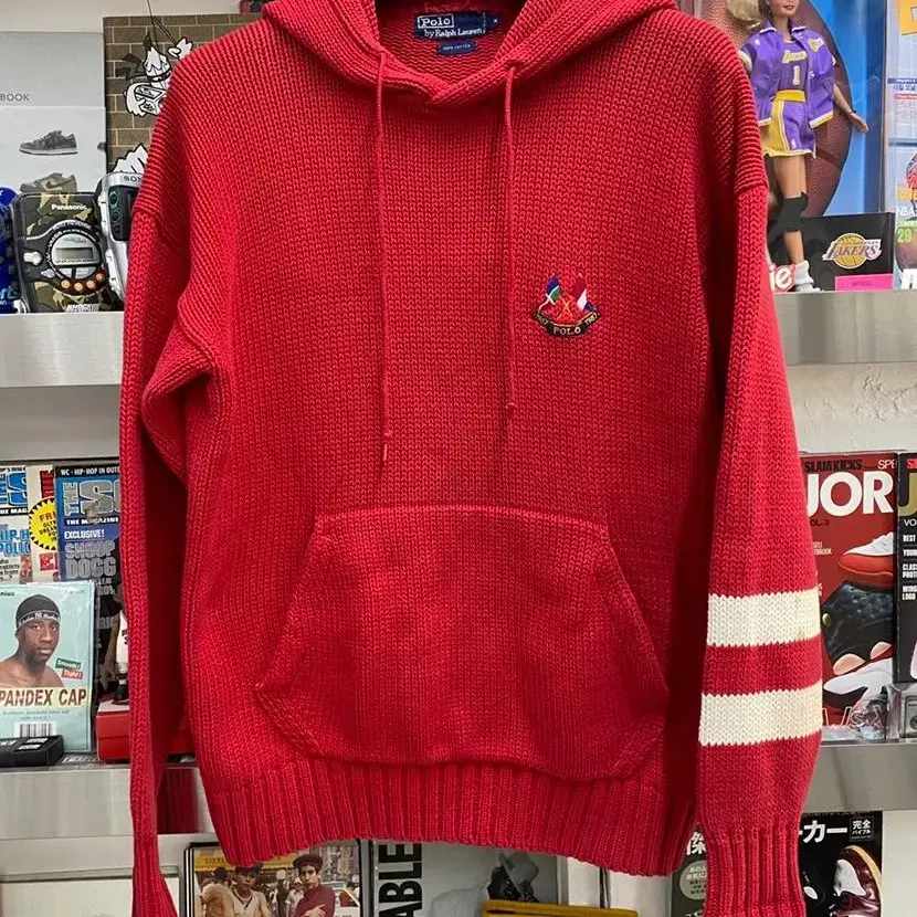 80s polo 폴로 랄프로렌 cross flags knit hoodie