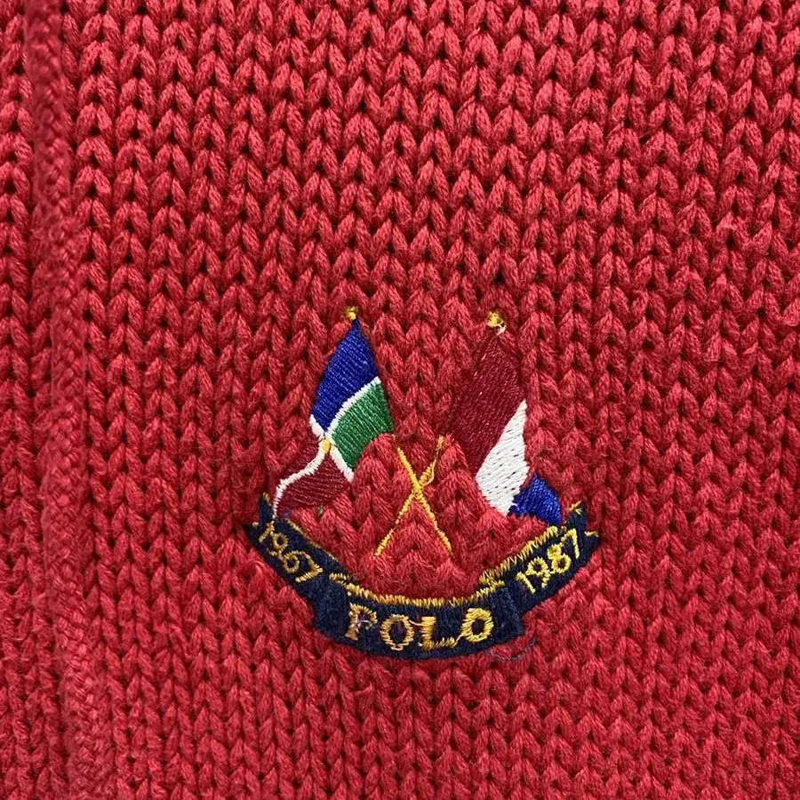 80s polo 폴로 랄프로렌 cross flags knit hoodie