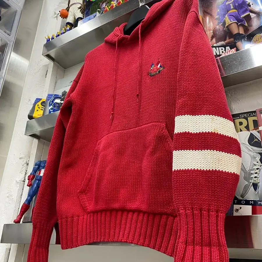 80s polo 폴로 랄프로렌 cross flags knit hoodie