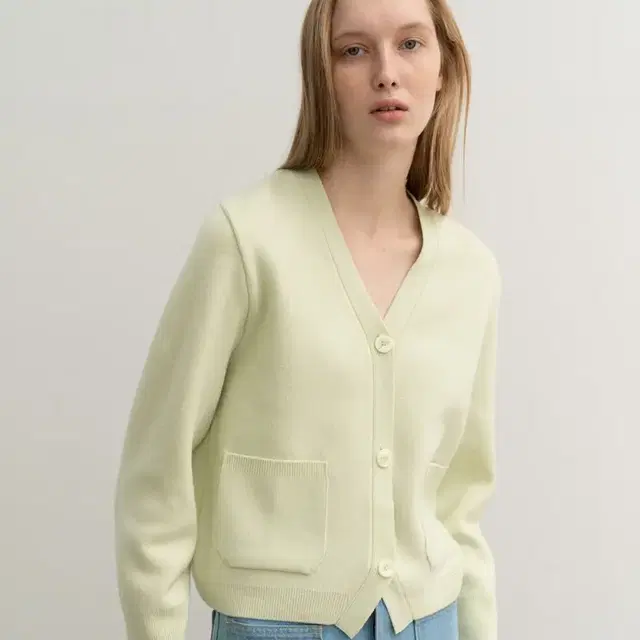 le wool knit cardigan lime