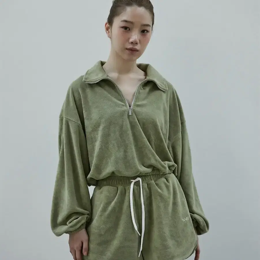 wmm 코지 테리 탑 cozy terry top olive xs