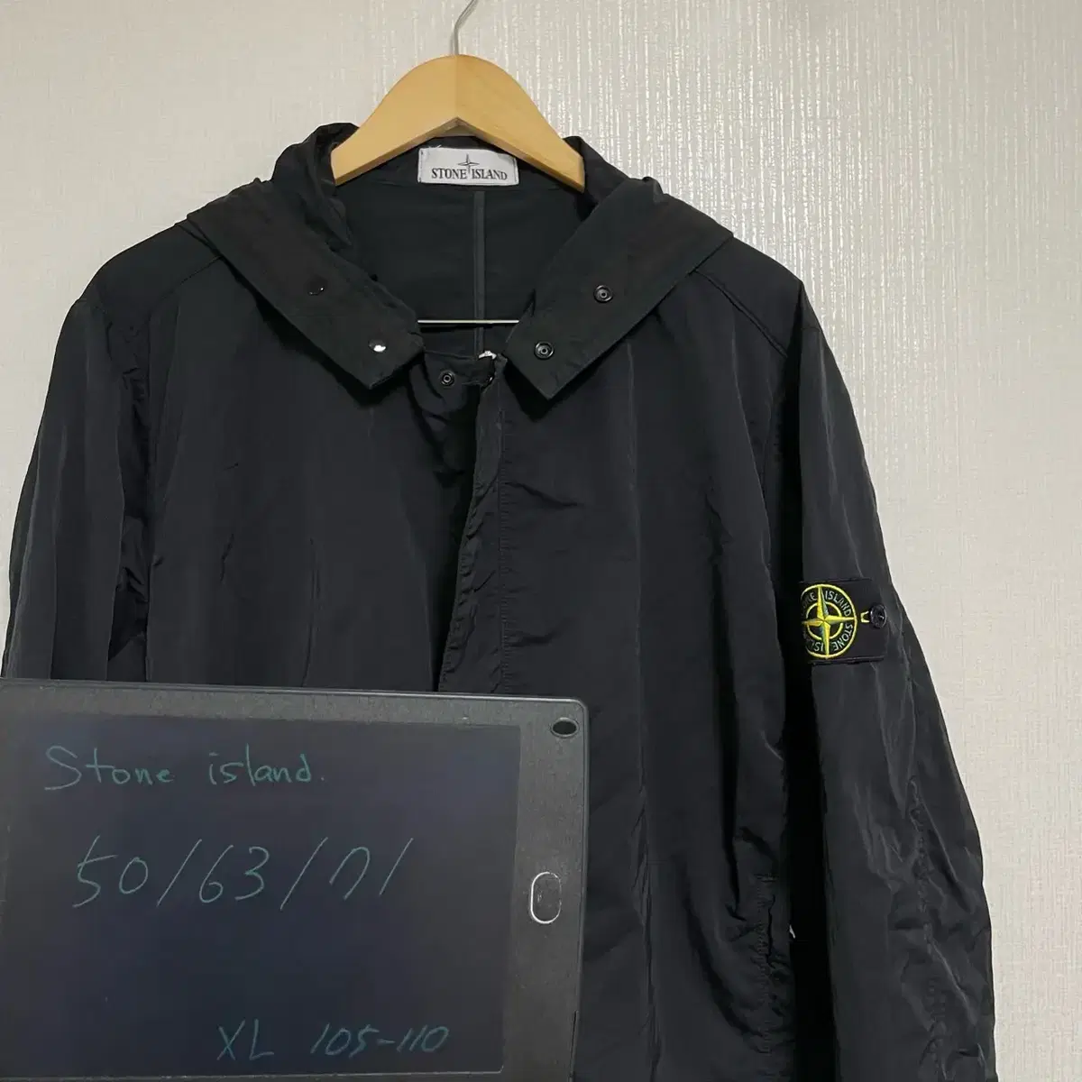 105- stone island 스톤아일랜드 바타비아 나일론 자켓 블랙