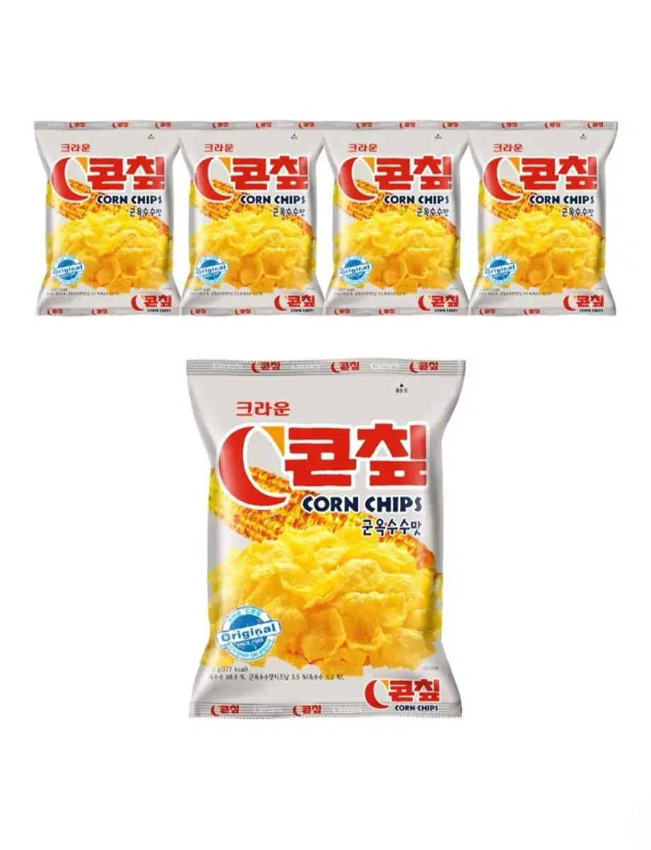 (무료배송) 크라운 콘칩 군옥수수맛 70g 5봉