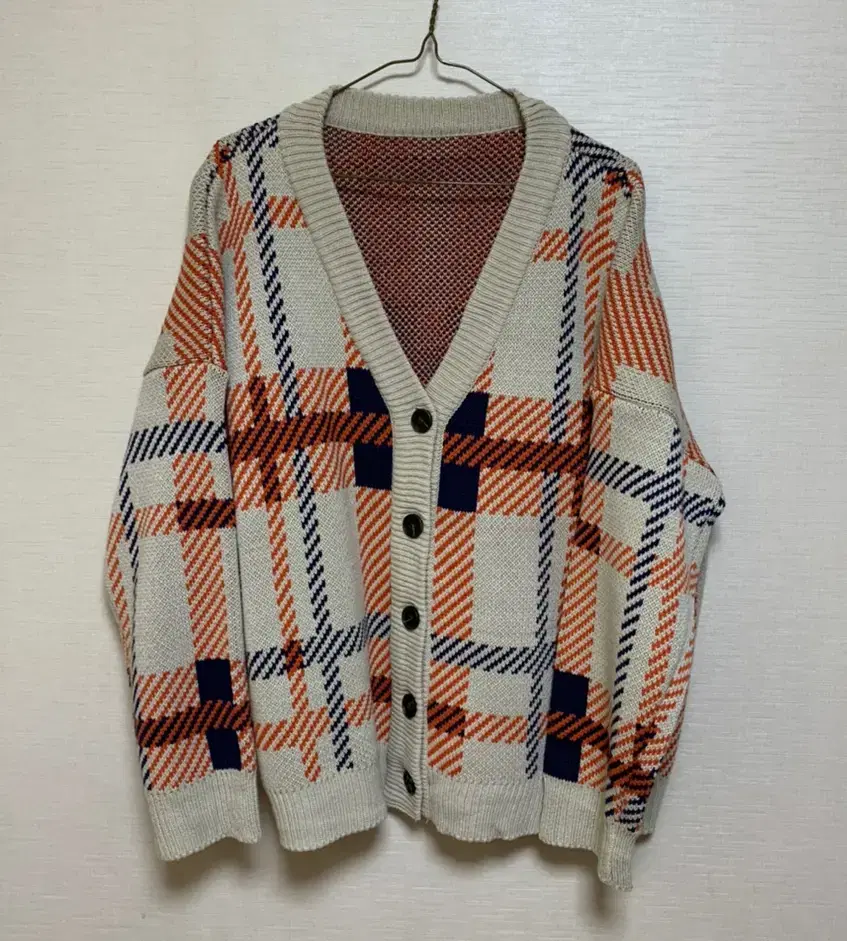 Dotom Check Knit Cardigan (New)