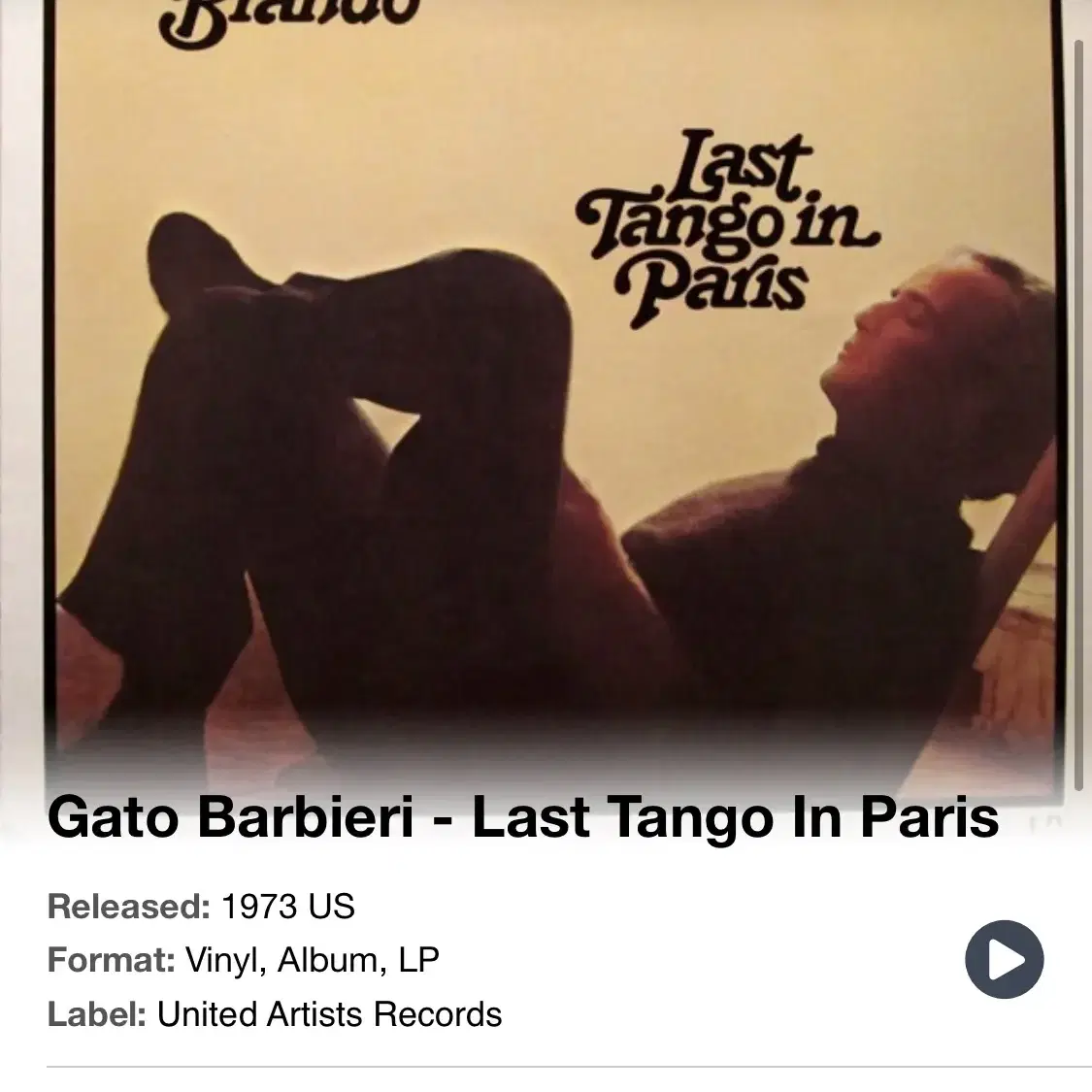 Last Tango in Paris Lp