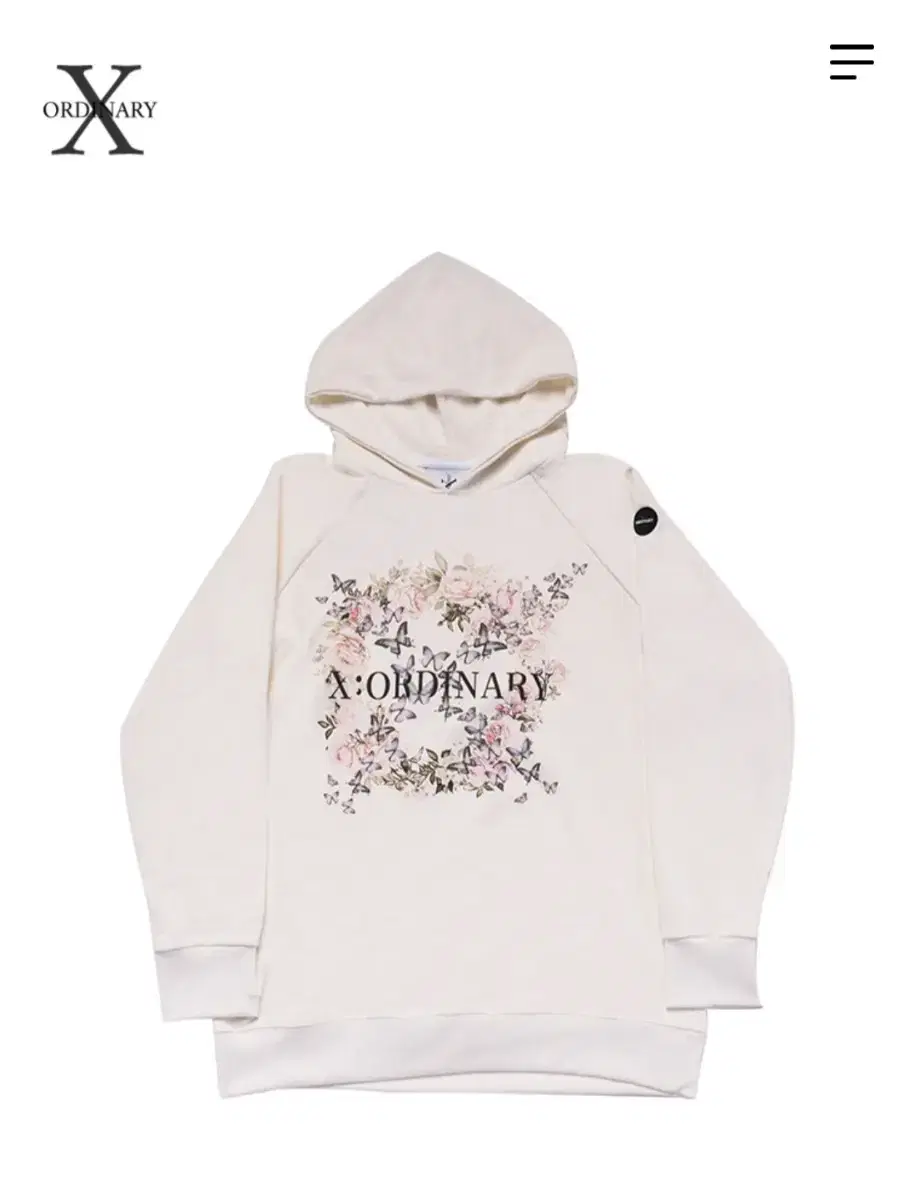 xordianry flower rose hoodie (white)m