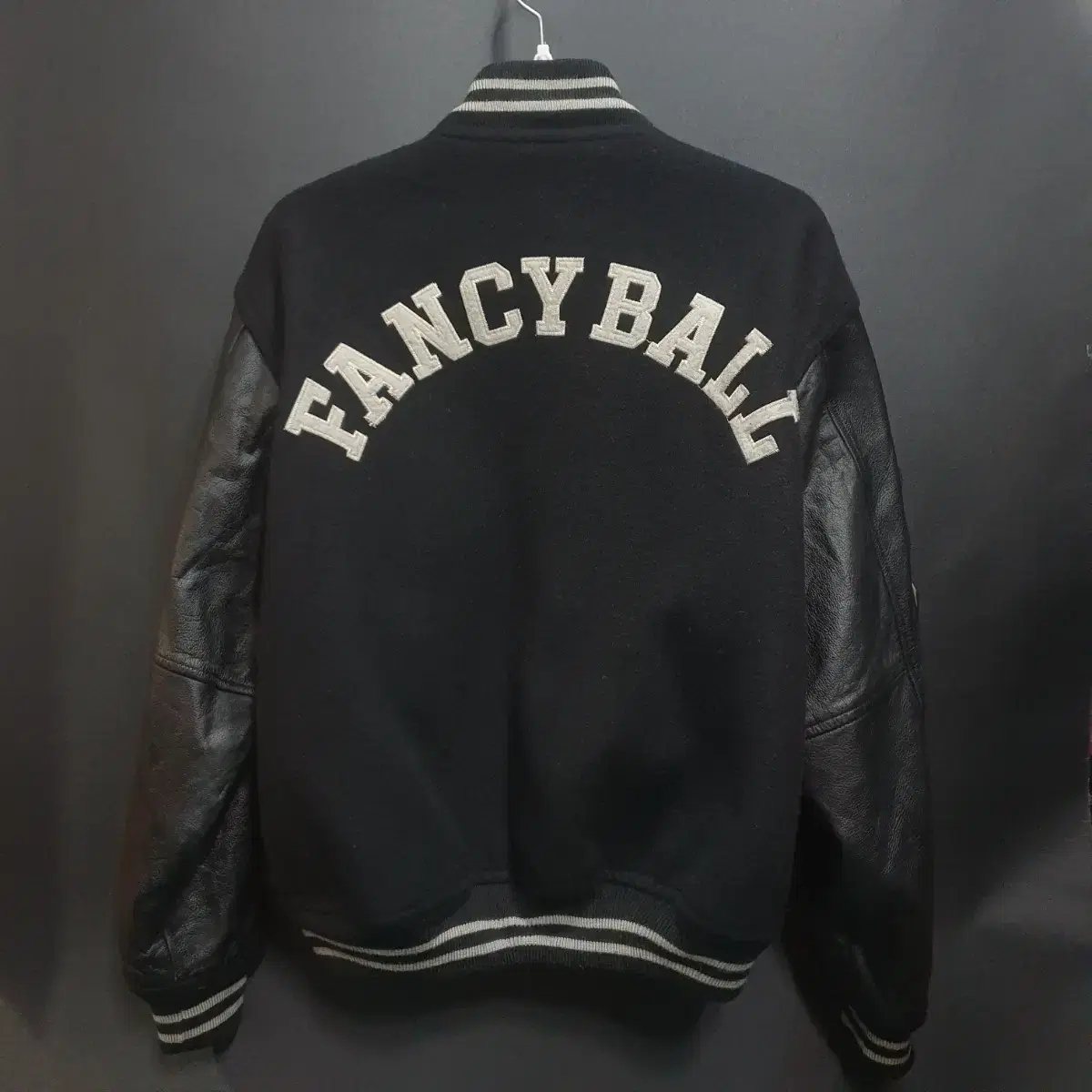 FANCY BALL 가죽배색 바시티 자켓 스타디움 점퍼