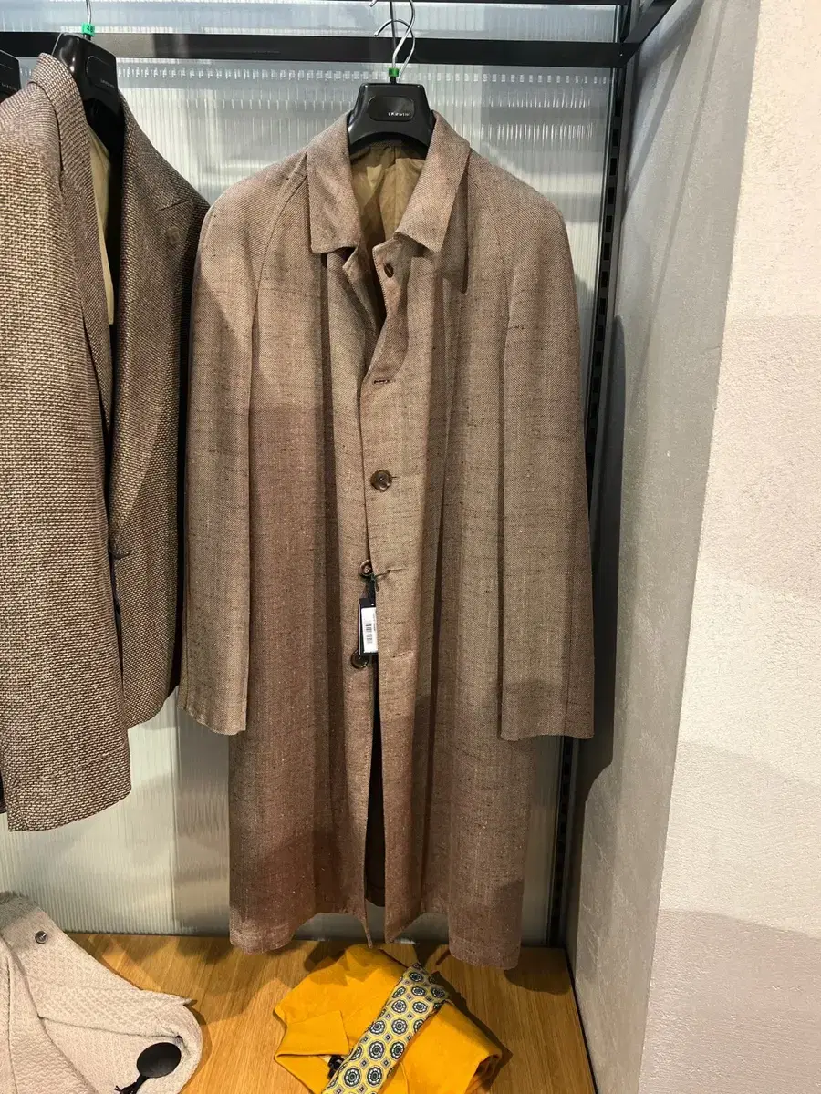 Lardini Sartoria Silk Balmacan Trench Coat