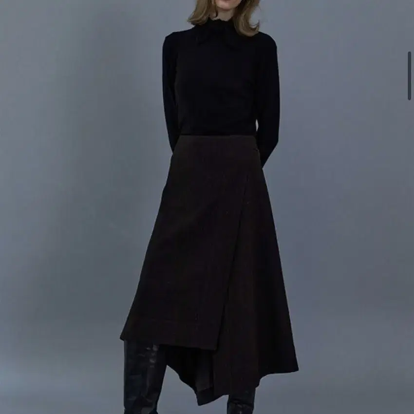 르누이 belted wrap skirt/택달린새상품/S/brown