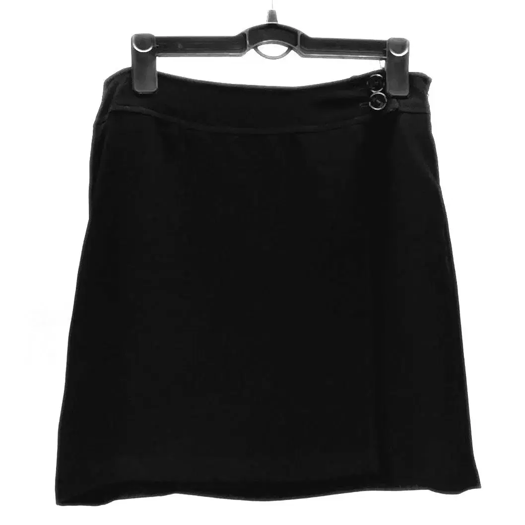 [M 30-inch] Cutti Quti Black Midi Skirt with Pleated Hem