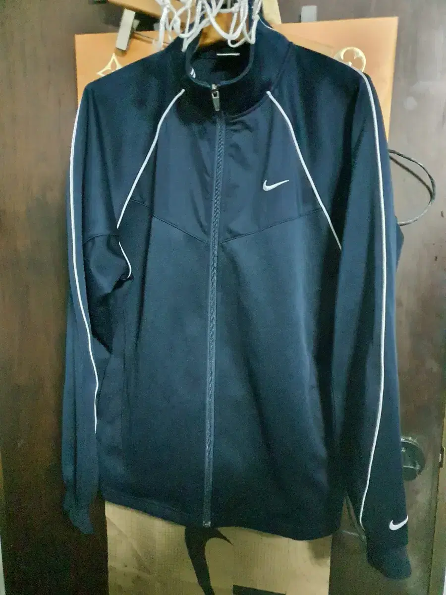 Nike Vintage Dryfit Jacket Jersey Large 100 Old School Retro Navy Blue