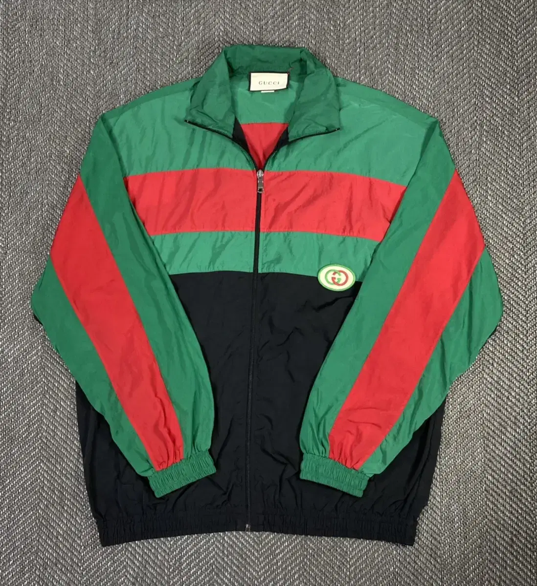 (Genuine) Department Store Version Gucci Three Stripe Nylon Windbreaker Jacket