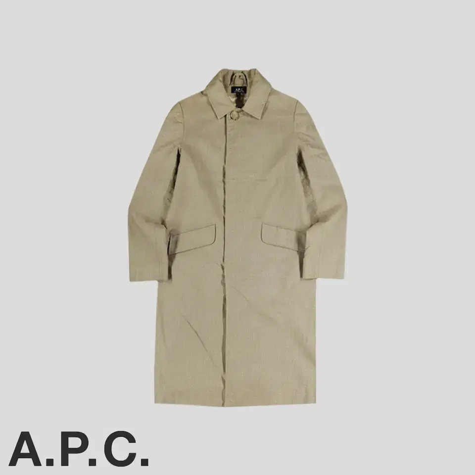 A.P.C 아페쎄 베이지 글리터 싱글 히든버튼 롱코트 맥코트  SIZE