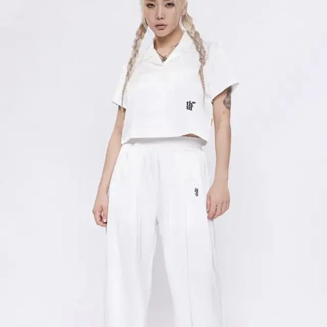 새상품) 텔미하유필 THUF 떠프 slip wide pants white