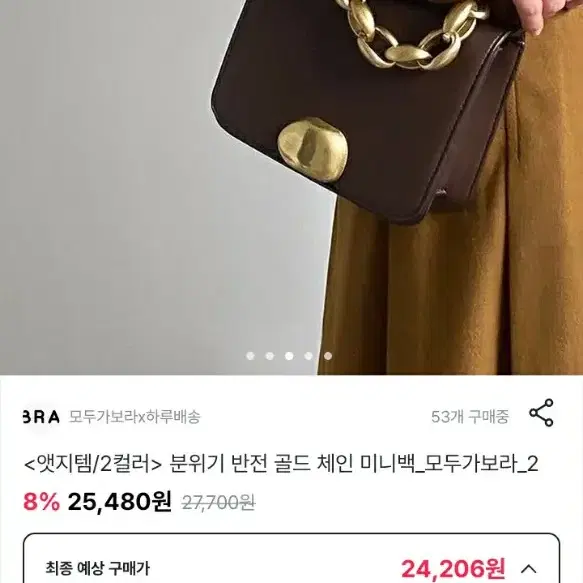 분위기 반전 골드 체인 미니백 모두가보라 브라운