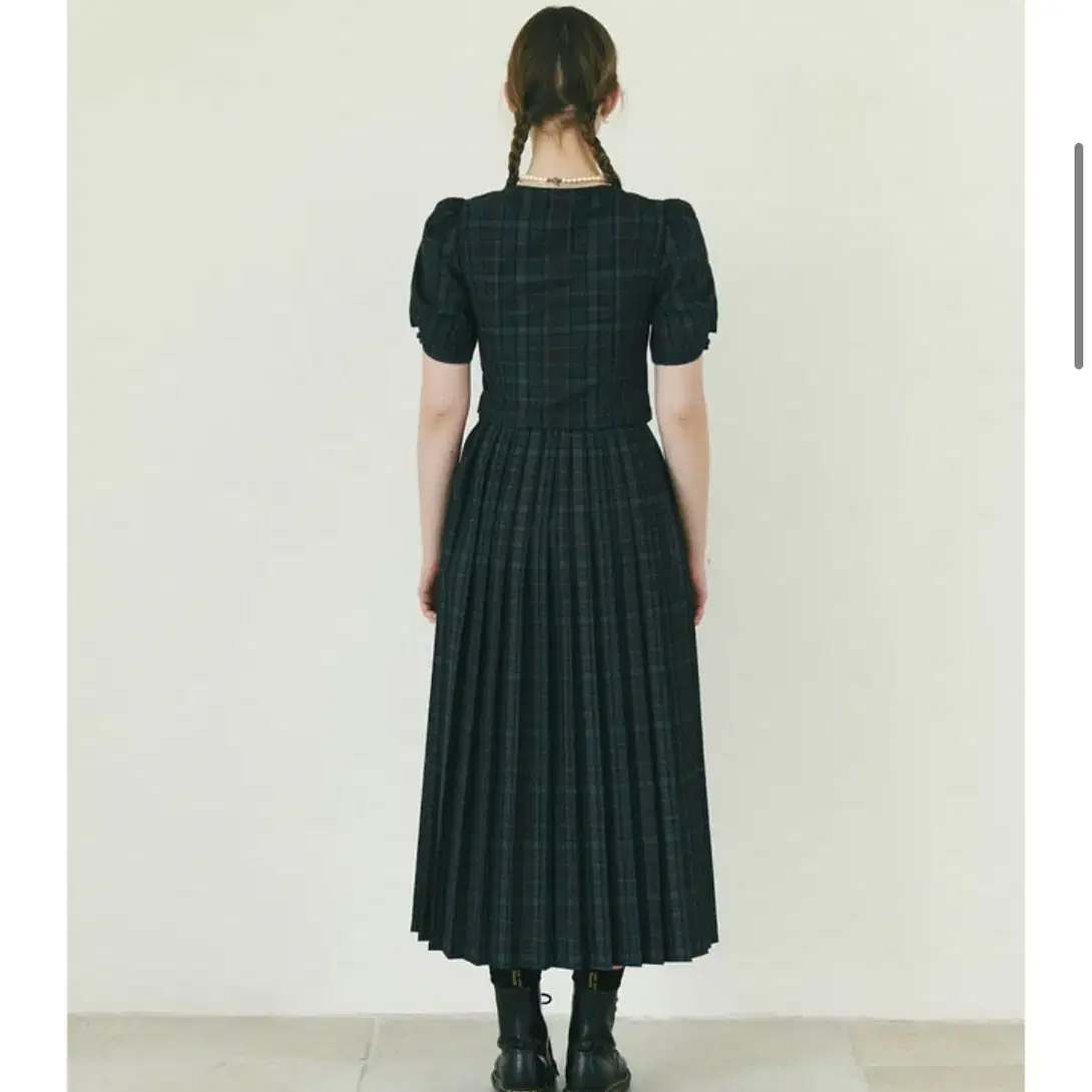 fletta check long pleats skirt 새상품 판매