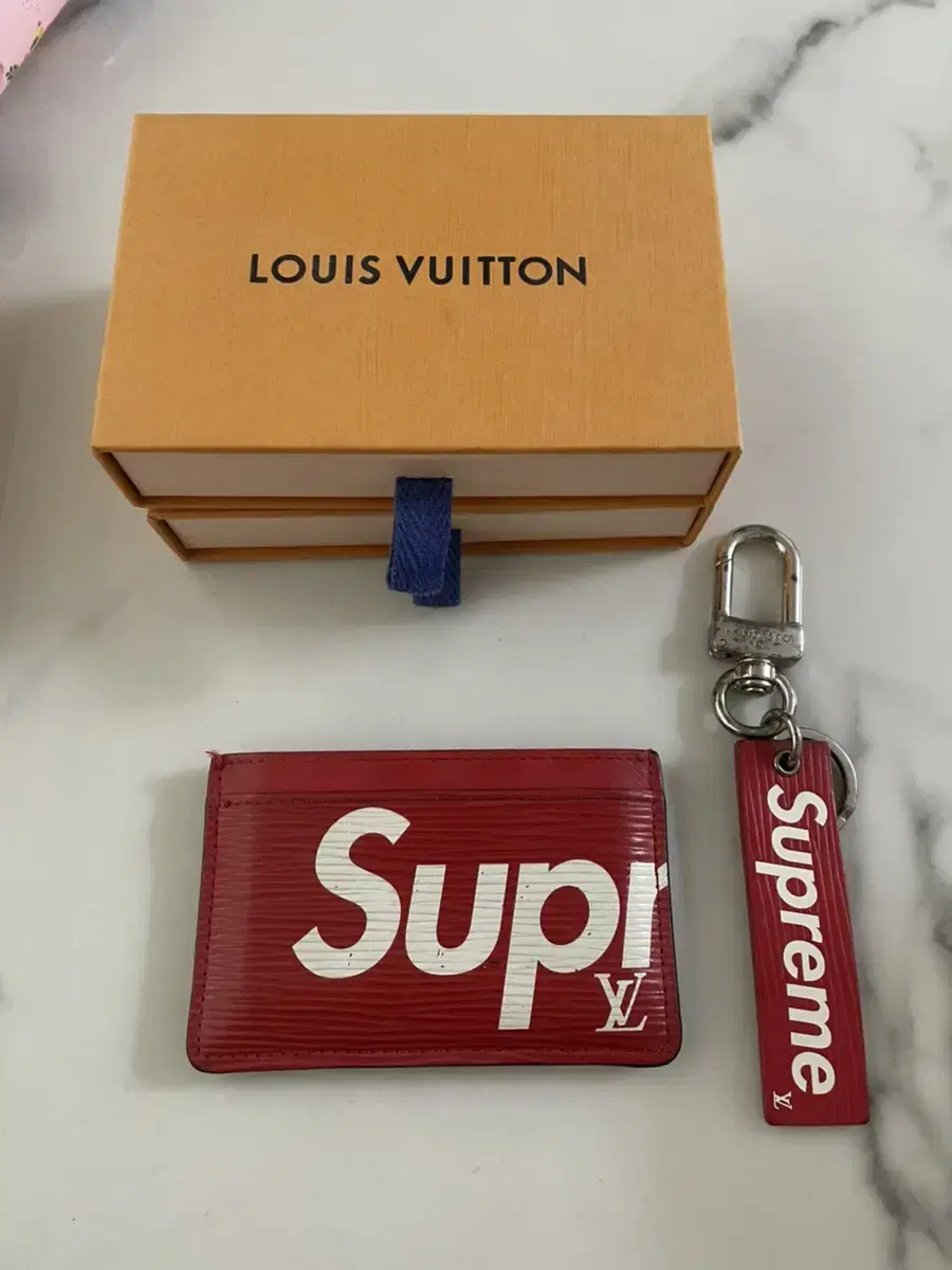 Imitation Louis Vuitton x Supreme Slender Wallet M67718 Epi Cuir