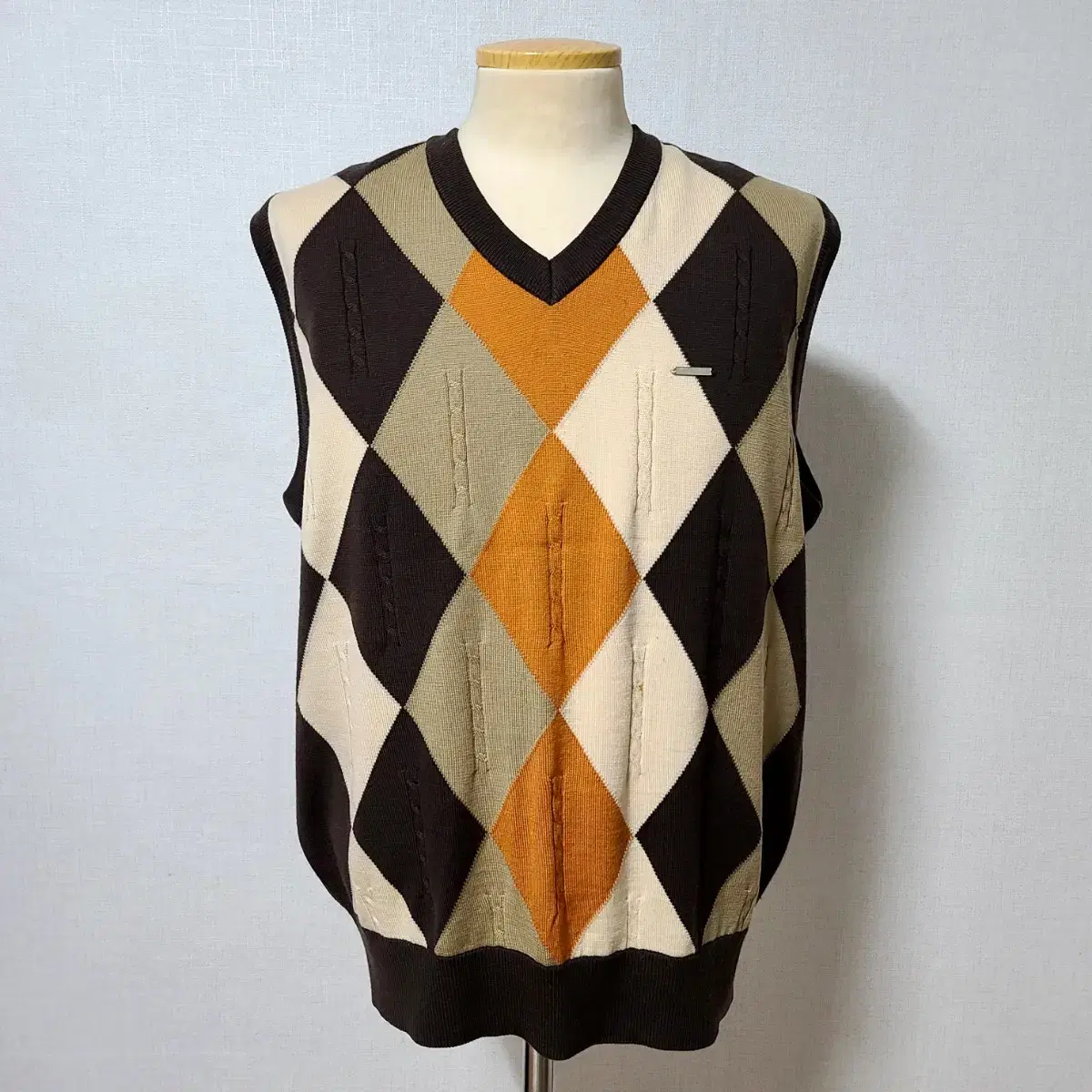 *Valenciaga* Argyle wool-knit vest (105 V-neck vest check vest best vest)