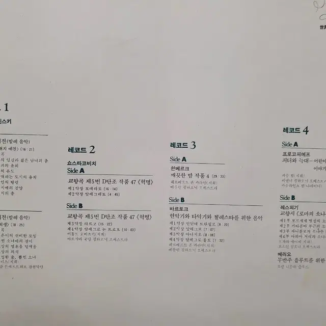 세계의명곡12 근대.현대  LP스트라빈스키,쇼스타코비치