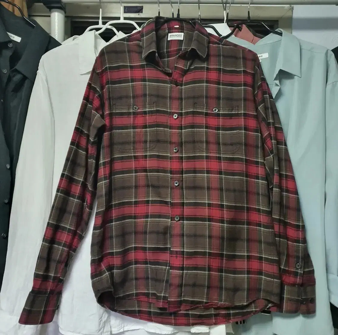 Branded Red-Brown Flannel Shirt L