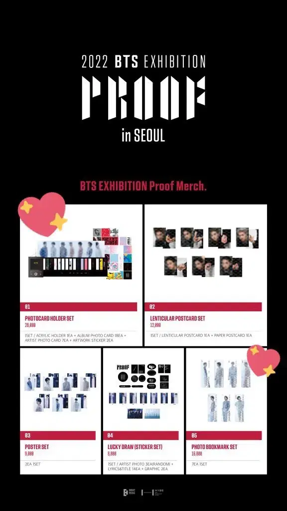 BTS Proof Exhibition Bookmark / Photocard Holder Set Split