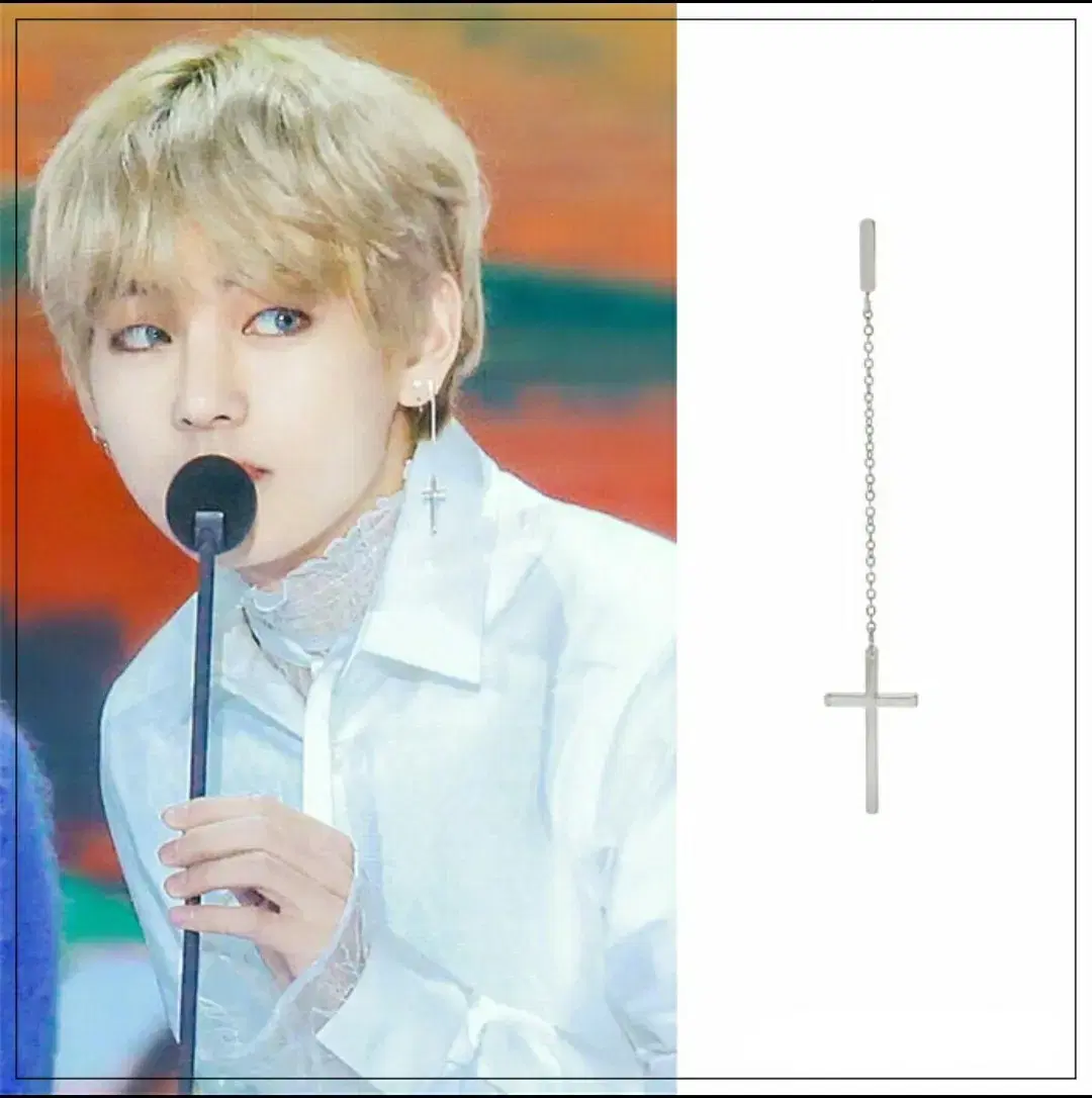 [bts]bangtan bangtan v taehyung cross earrings earrings men accessories goods