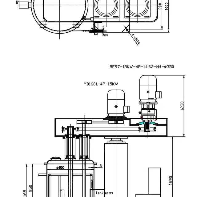 디졸바 퍼티 믹서기 고속 20마력(15kw) 저속 20마력(15kw)