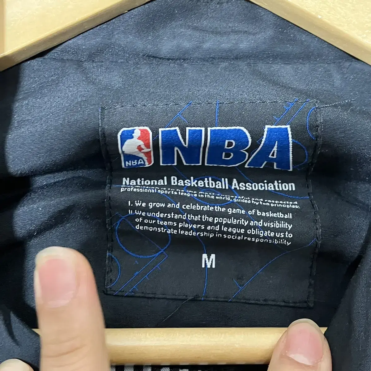 NBA 코치 자켓 M 빈티지 검정색 블랙