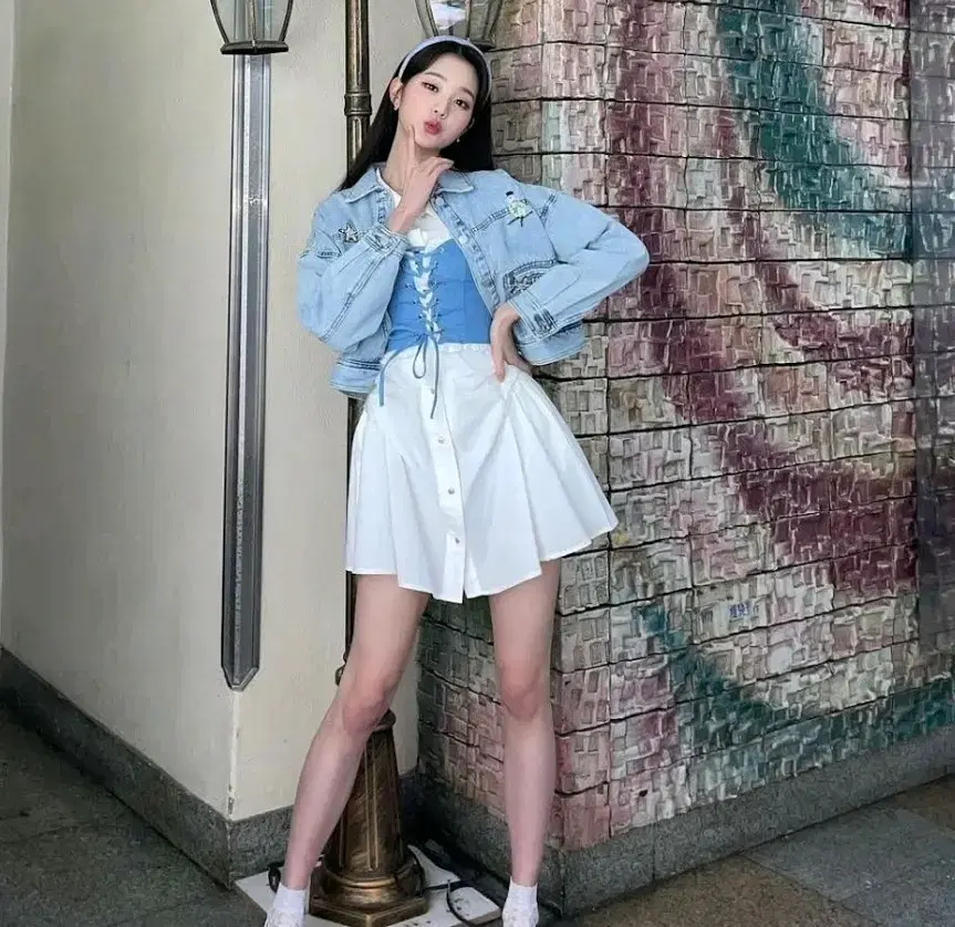 [장원영 착용]코디너리 셔츠 원피스 새상품