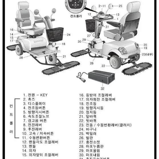 [깨끗하고 편하고 빠른 바닥청소기] 로드클린 탑승식 최고의 공장바닥청소차